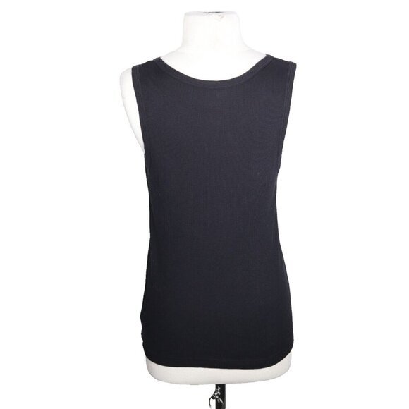 Velvet By Graham & Spencer Womens Medium Black Tank Top 100% Cotton Sleeveless - Picture 2 of 8